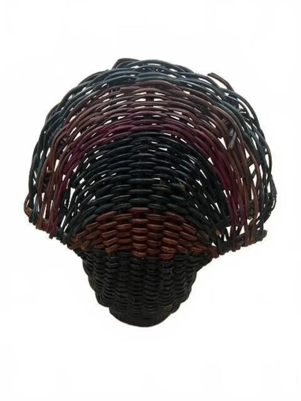 Vintage Wicker Turkey Basket Handwoven Thanksgiving Centerpiece Fall Decor